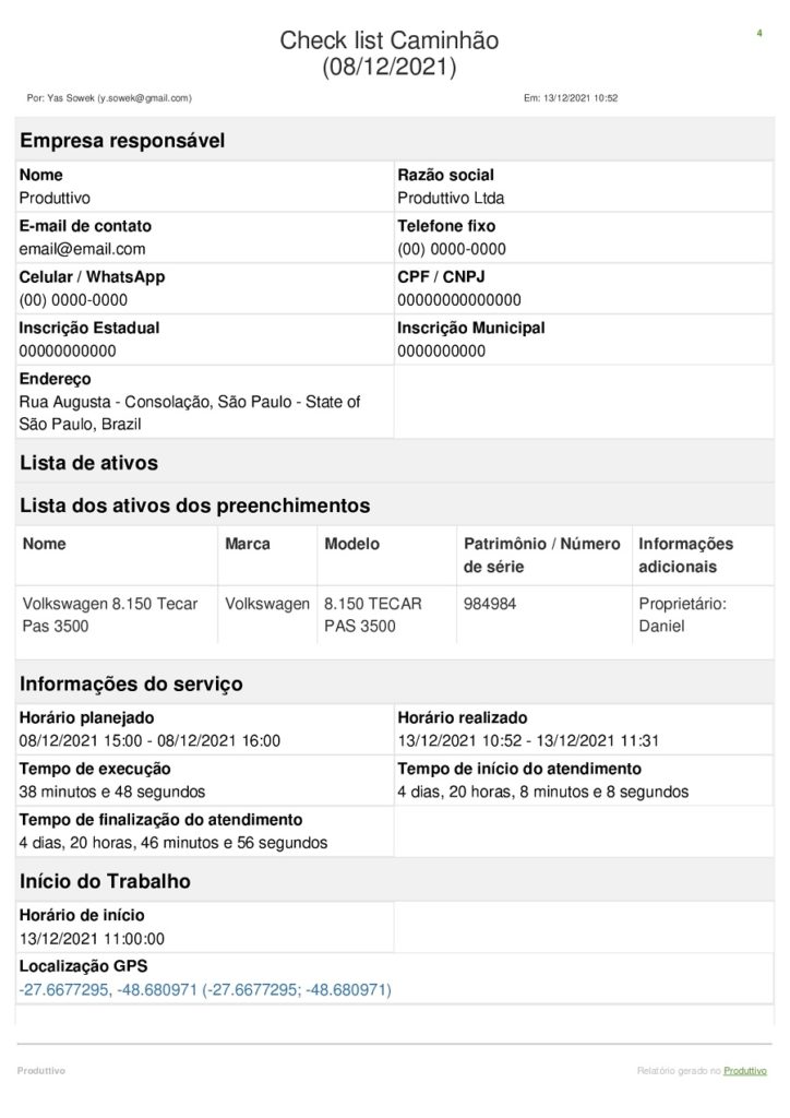 controle de Manutenção de caminhões
