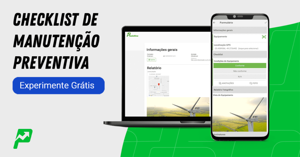 checklist manutenção preventiva industrial em app 