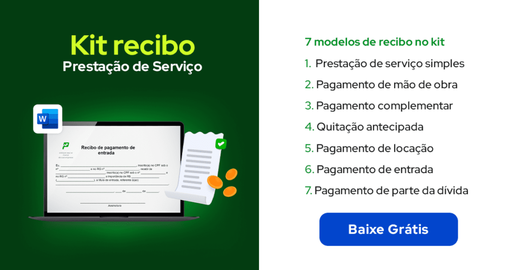 Recibo De Prestação De Serviço Com Fazer 7 Modelos 0080