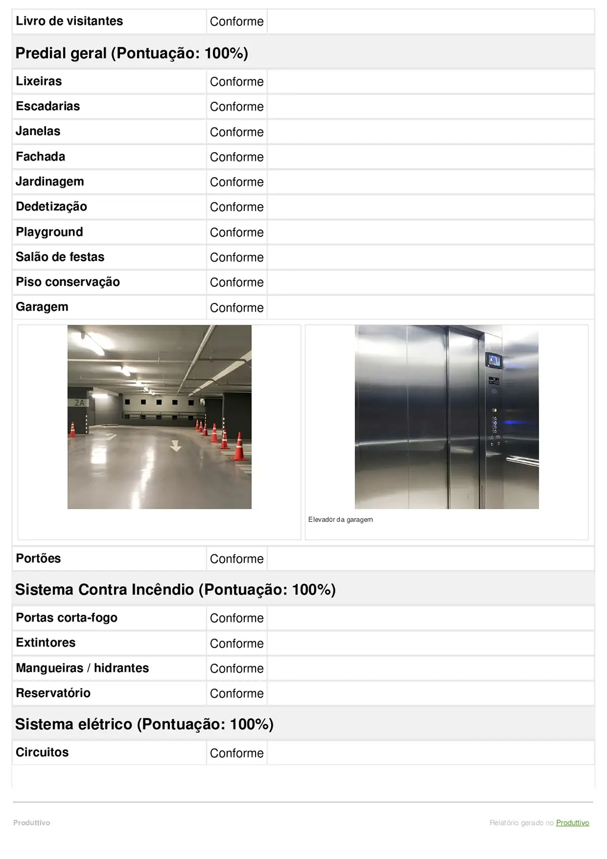 Modelo digital de Check list de manutenção predial gerado no Produttivo página 02