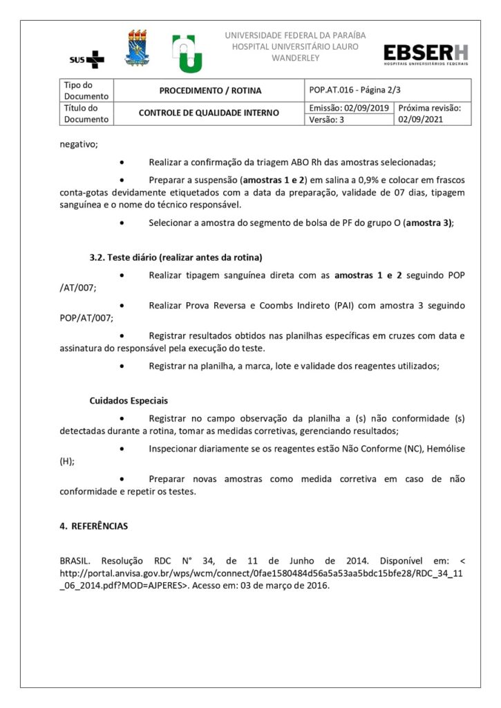 procedimento operacional padrão qualidade 01