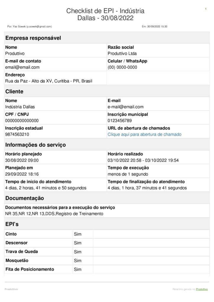 exemplo de Checklist epi controle de materiais 01