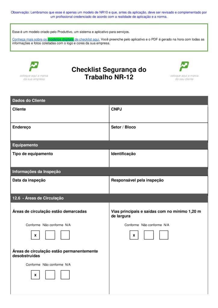 check list segurança do trabalho NR 12 01