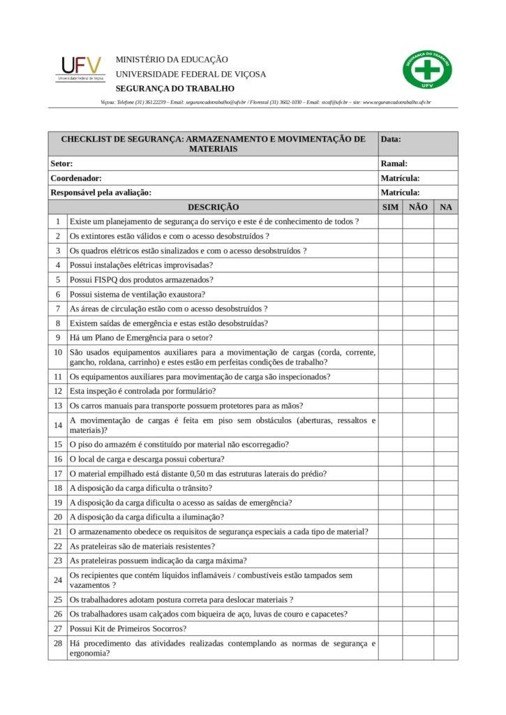 Formulário para Inspeção de Segurança - Designado Cipa