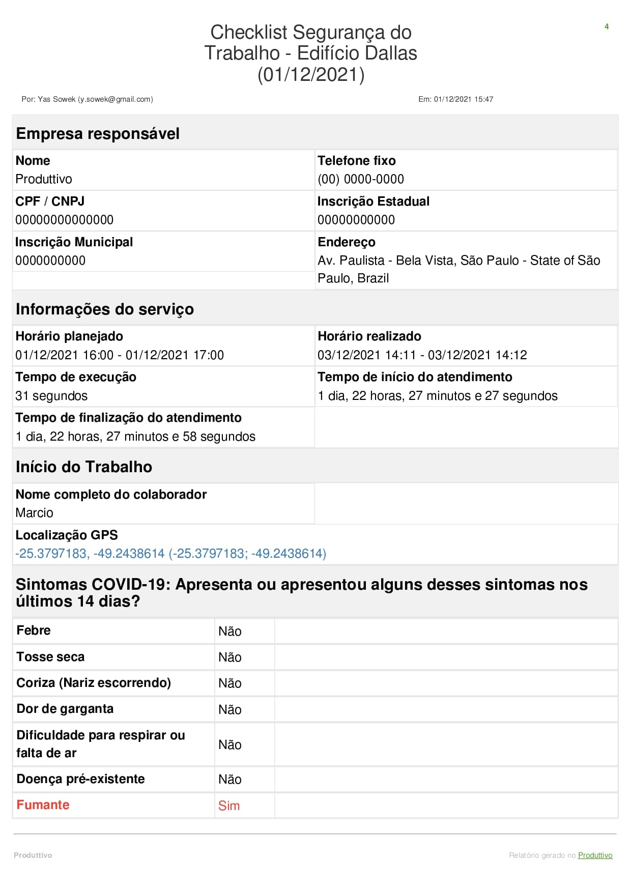 Modelo de checklist de segurança do trabalho digital 