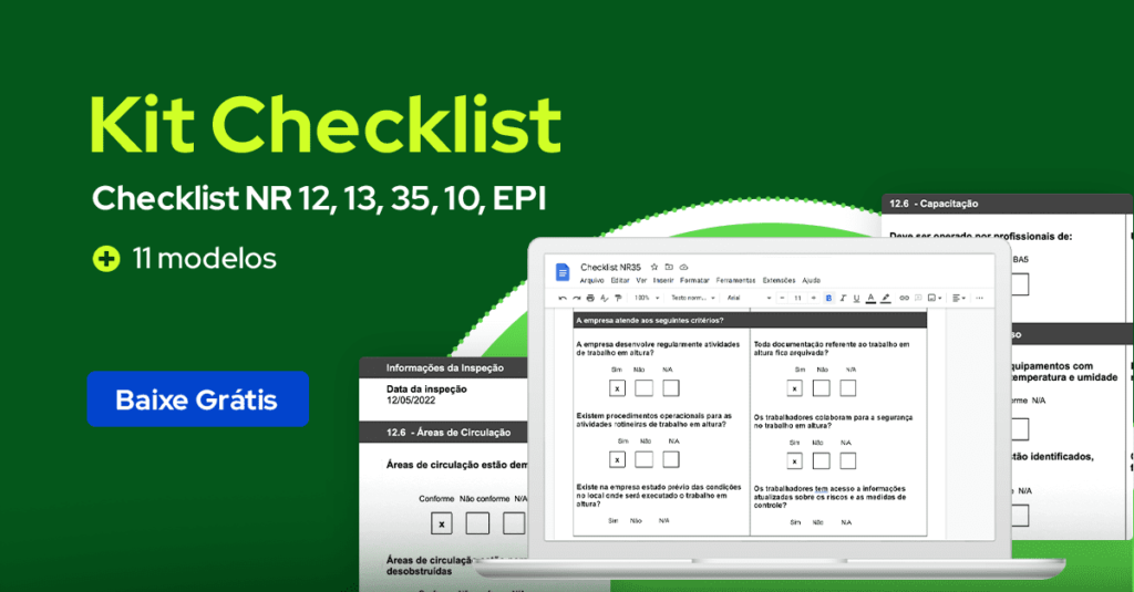 Kit checklist segurança do trabalho com as principais NRs para baixar gratuitamente 