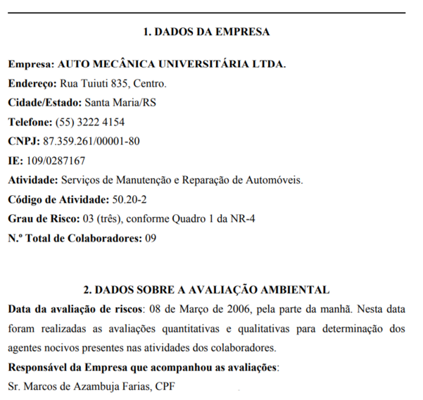 exemplo de LTCAT 02