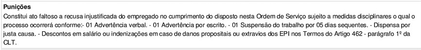 exemplo de punições ordem de serviço nr 1