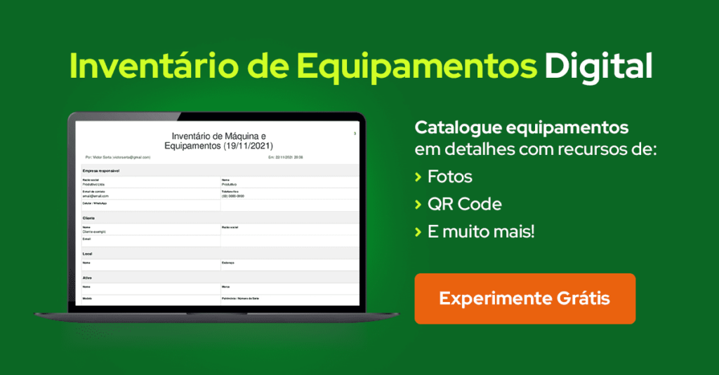 modelo de inventário de equipamento para usar de forma digital 