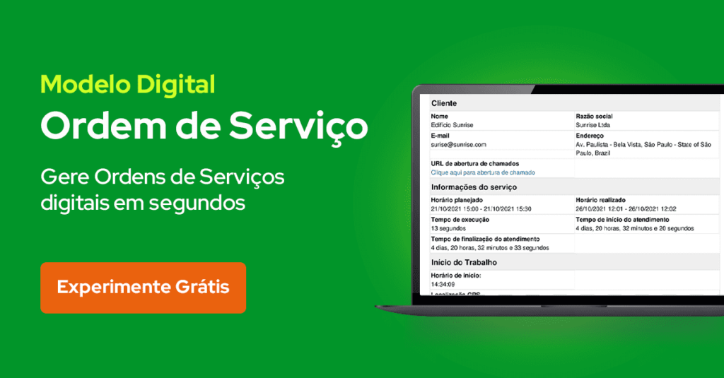 modelo de ordem de Serviço digital para gestão de serviços