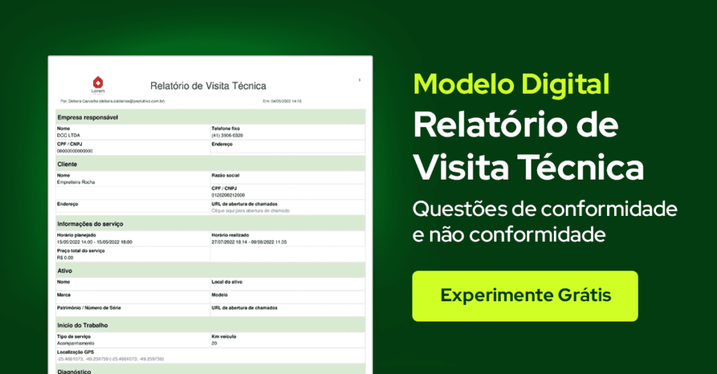 modelo digital de relatório de visita técnica que pode ser baixado gratuitamente 