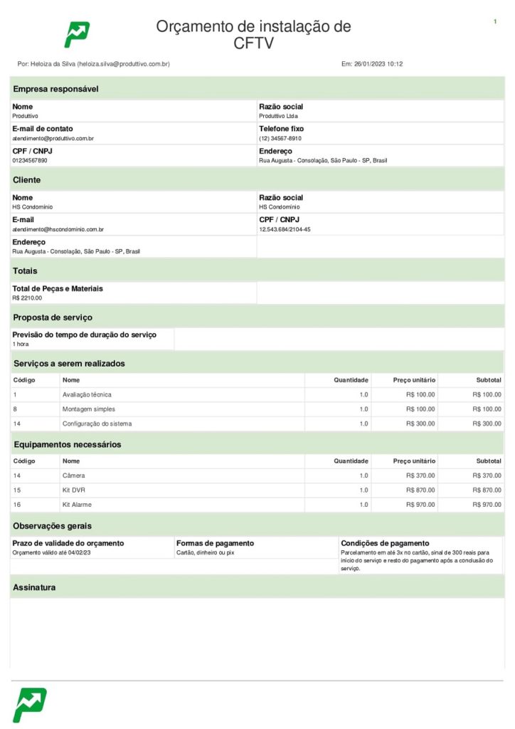 orçamento CFTV 01