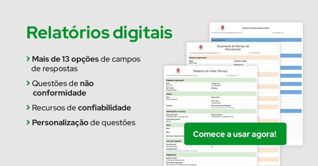 Aplicativo de relatórios digitais para usar digitalmente 