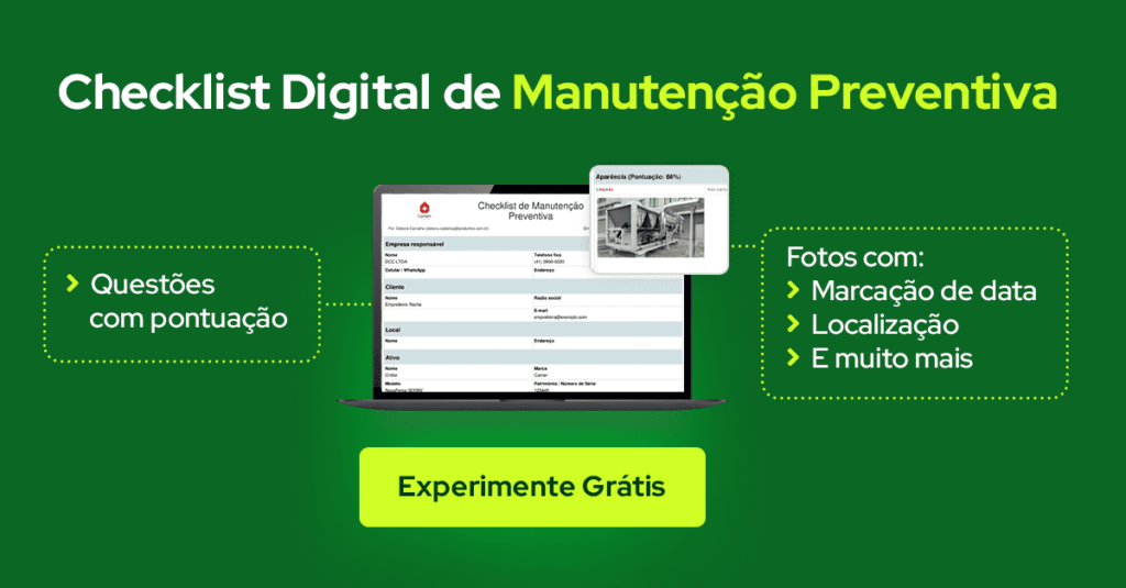 Checklist Digital de Manutenção Preventiva para usar em aplicativo