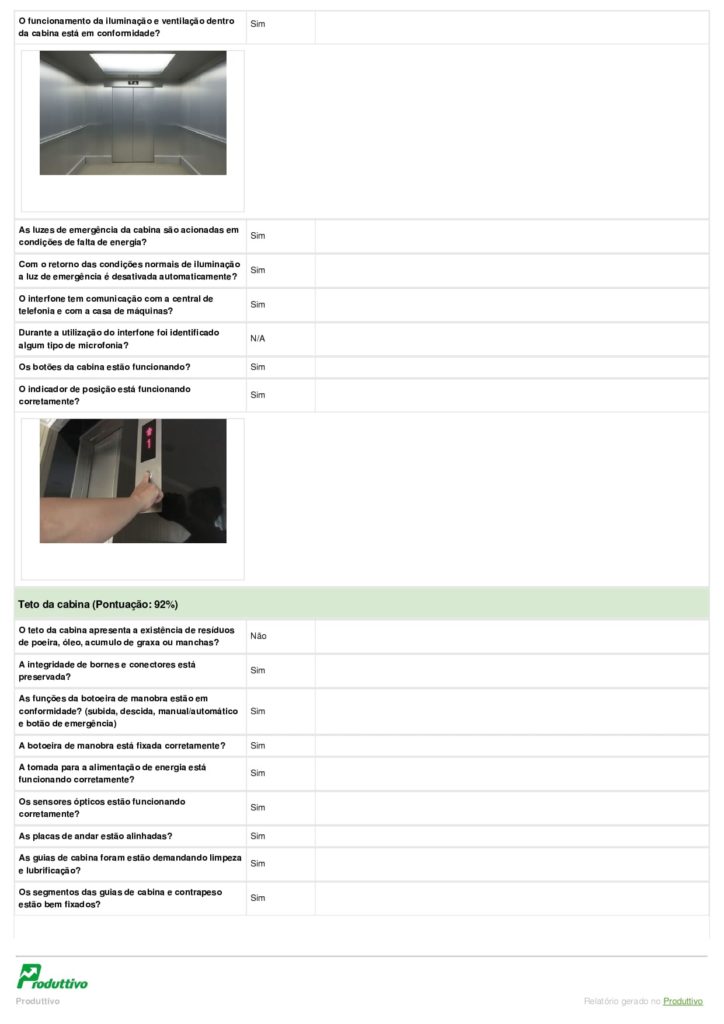modelo de checklist manutenção de elevadores página 02