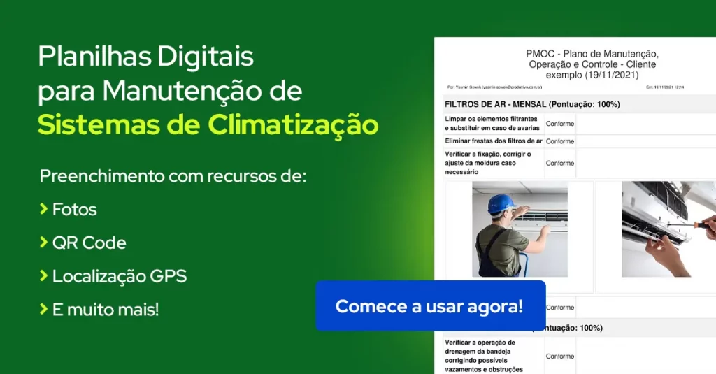 Checklists digitais para sistemas de climatização industrial