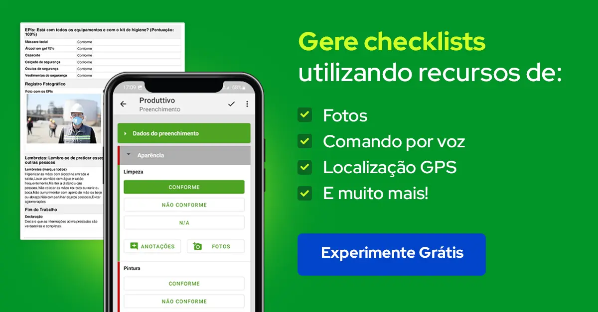 Gere checklists online no aplicativo do produttivo