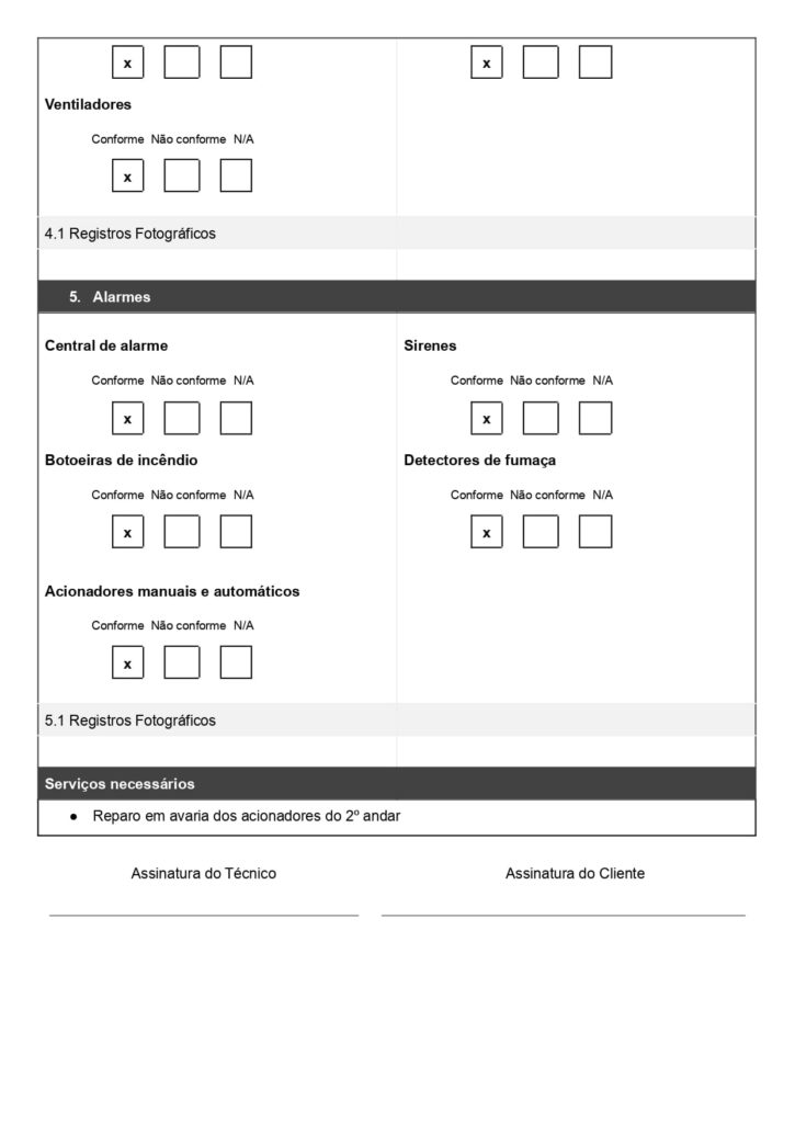 Modelo de check list de manutenção predial sistemas contra incêndio para baixar página 04