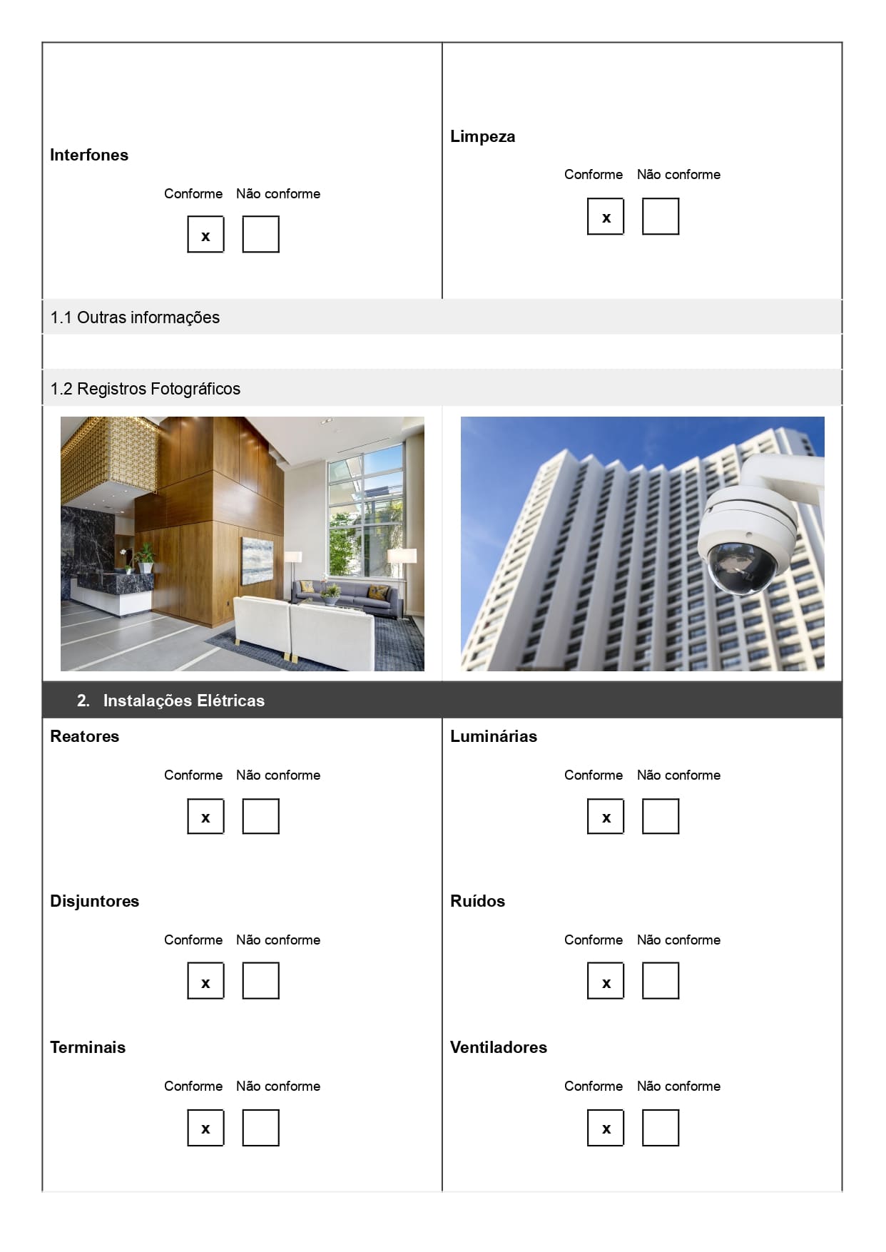 Modelo em Word de checklist de manutenção predial para baixar gratuitamente, página 02