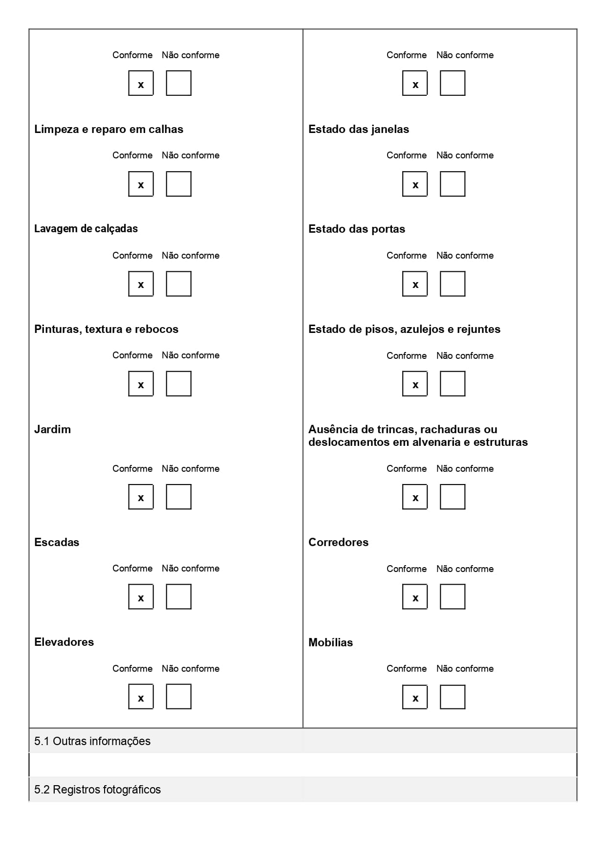 Modelo em Word de checklist de manutenção predial para baixar gratuitamente, página 03