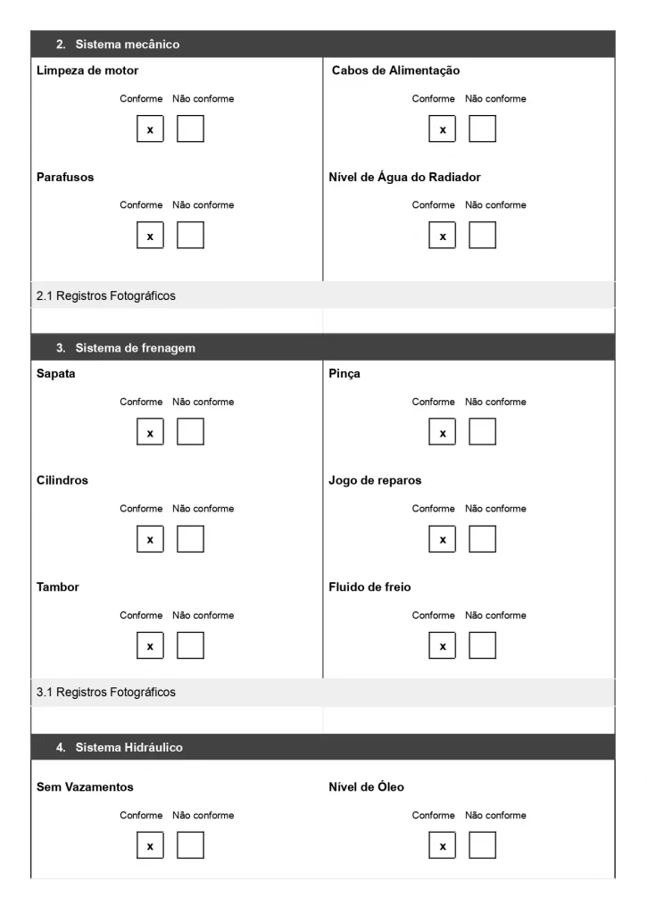 Check list Manutenção Preventiva  Empilhadeira para baixar gratuitamente página 02