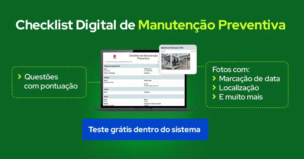 Checklist Digital de Manutenção Preventiva para usar dentro do sistema do Produttivo