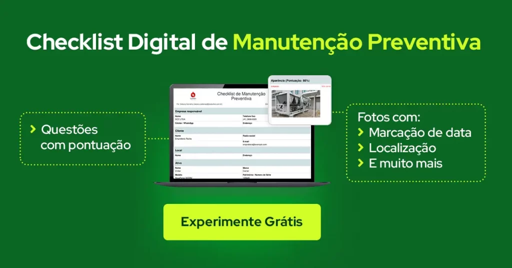 checklist digital de manutenção preventiva para usar em aplicativo