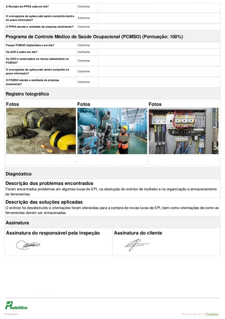 Modelo de relatório fotográfico digital de segurança do trabalho para usar em aplicativo página 03