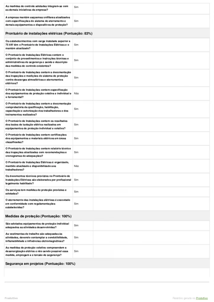 Modelo de Checklist NR 10 digital para usar em aplicativo página 02