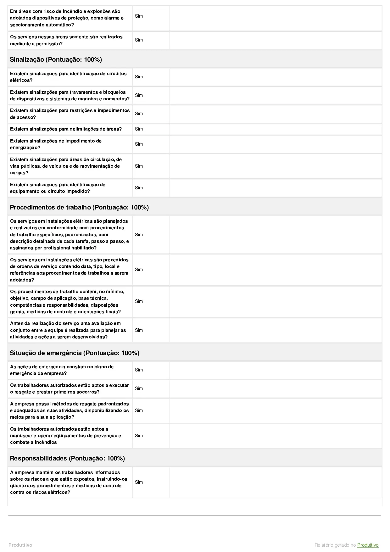 Modelo de Checklist NR 10 digital para usar em sistema página 03