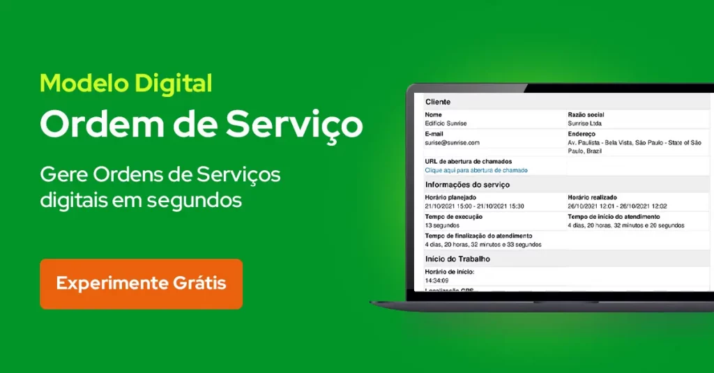 Ordem de serviço online para usar em aplicativo