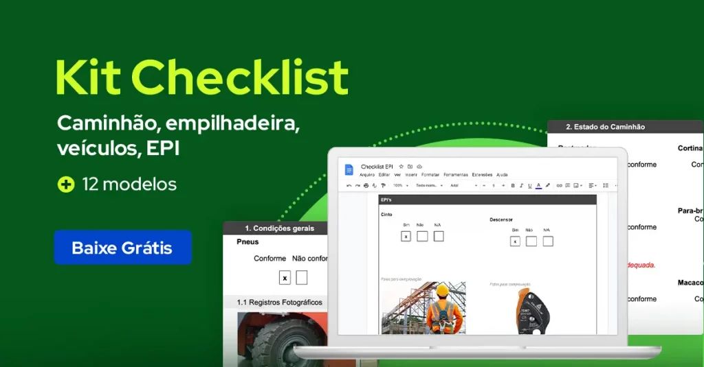 Kit checklist para baixar com diversos modelos de checklist para caminhão, veículos e controle de frota 