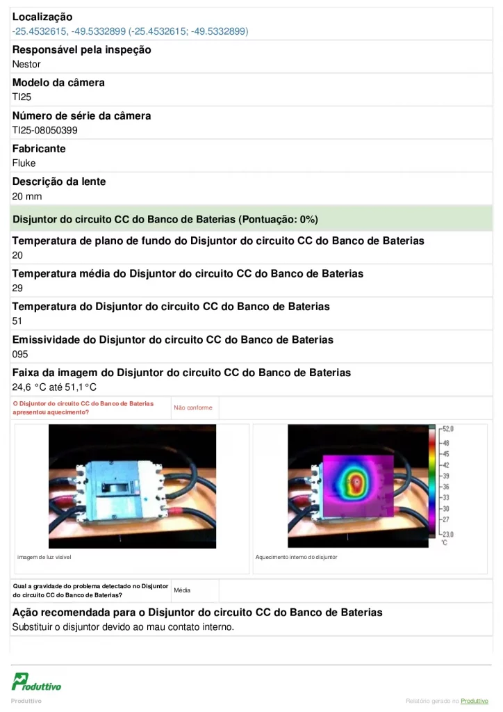 Modelo de relatório de termografia digital para usar em aplicativo página 02