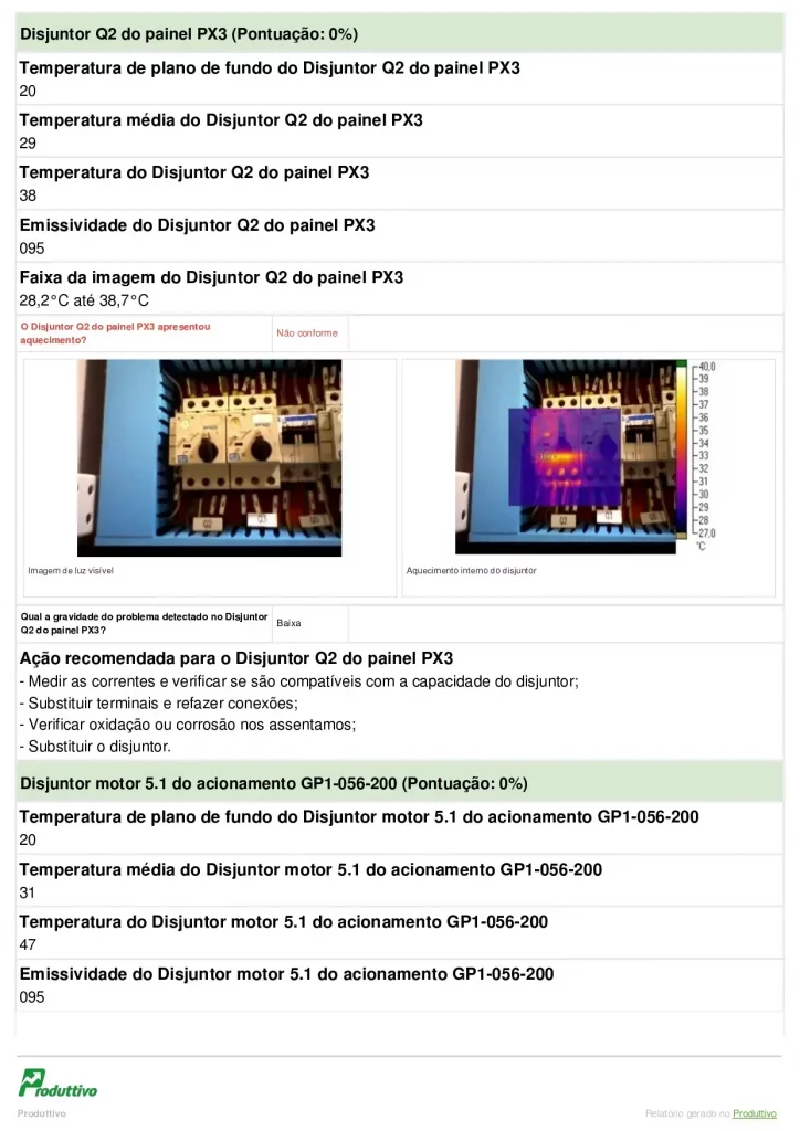 Modelo de relatório de termografia digital para usar em aplicativo página 03