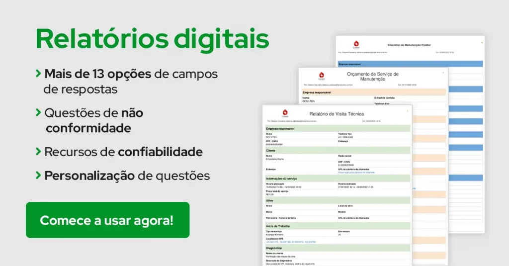 relatório de visita de campo digital para usar em aplicativo