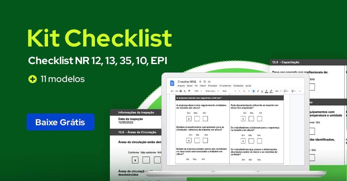 Kit checklist para controle de segurança do trabalho para baixar gratuitamente