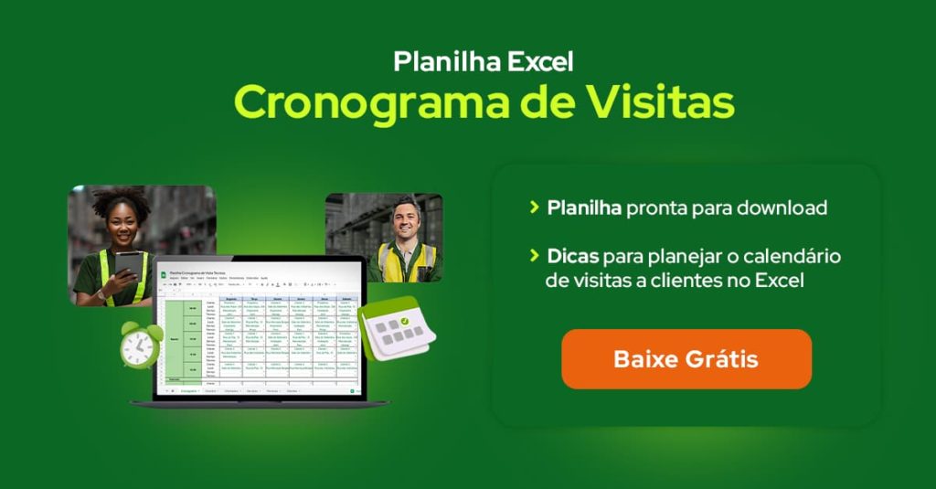 Planilha em Excel para cronograma de visitas pronta para baixar gratuitamente 