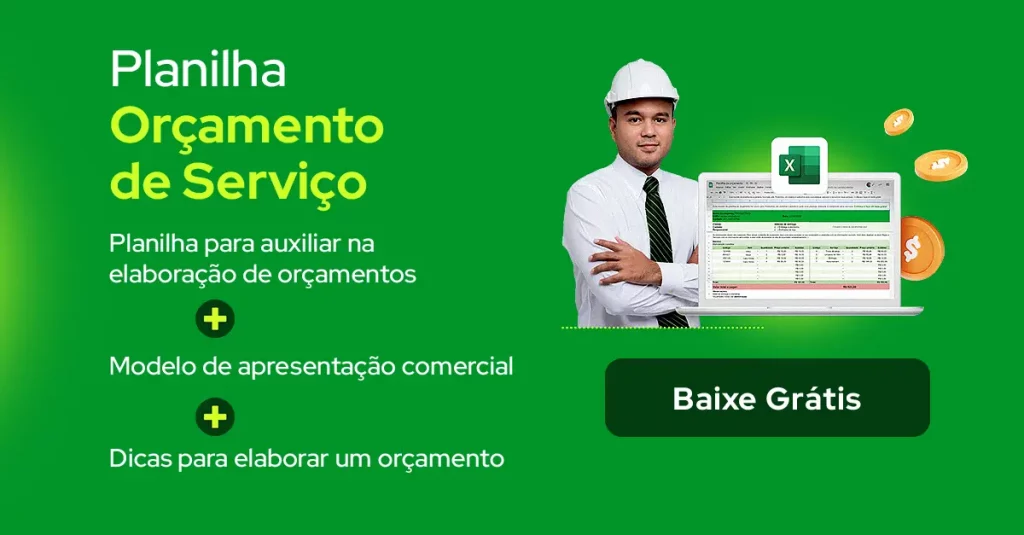 Planilha de orçamento de serviço para baixar gratuitamente com planilha, modelo de apresentação comercial e dicas para elaborar um orçamento