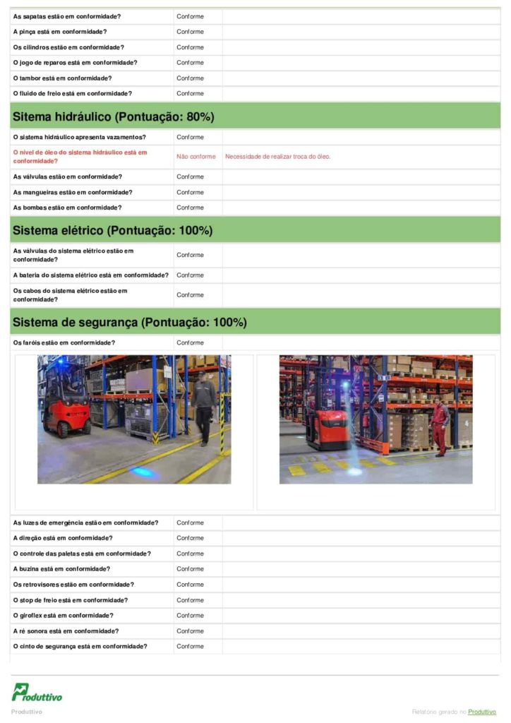 Modelo de check list empilhadeira digital para usar no app do Produttivo, página 03