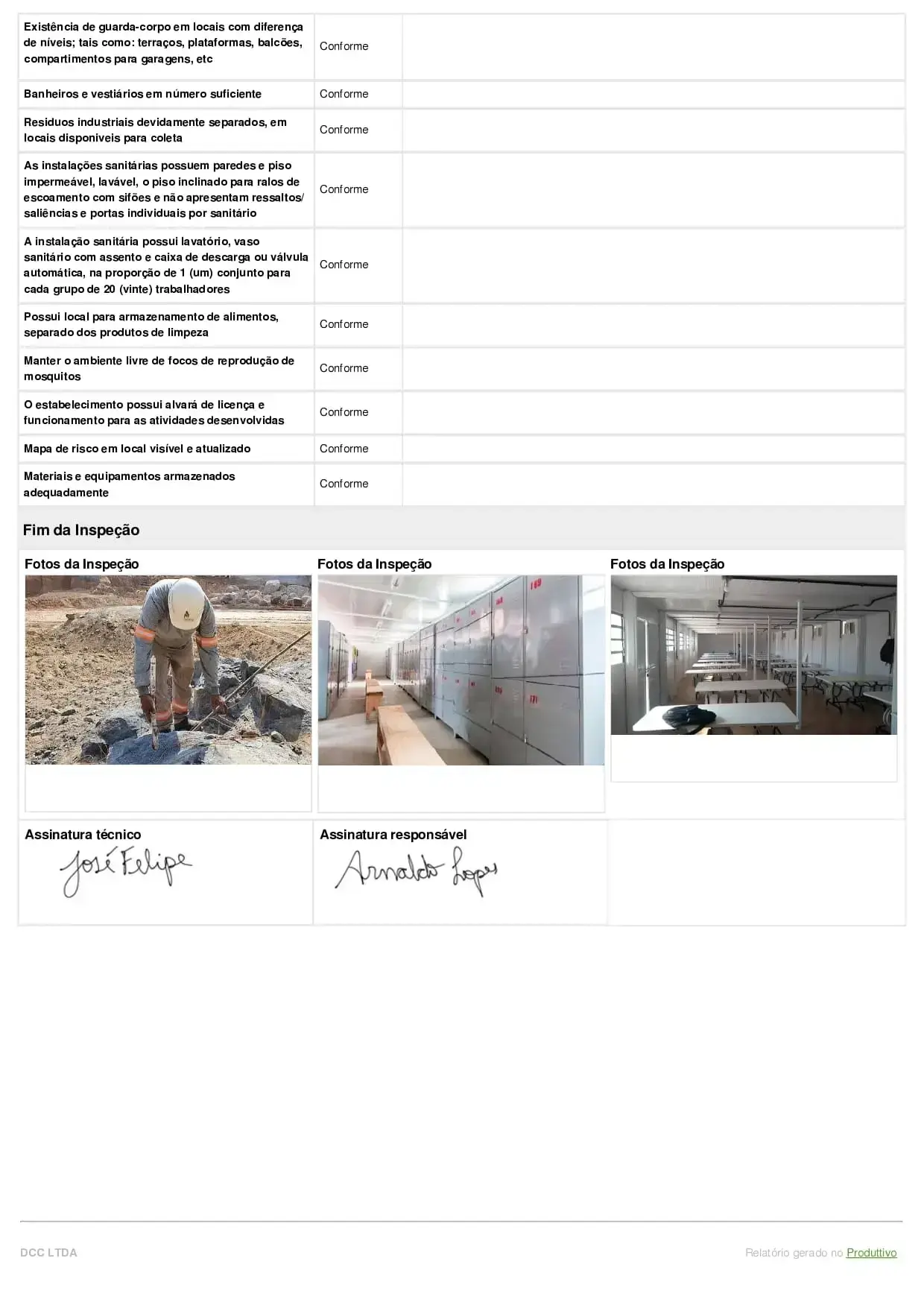 Relatório de inspeção ambiental PDF digital pronto para usar em sistema, página 03