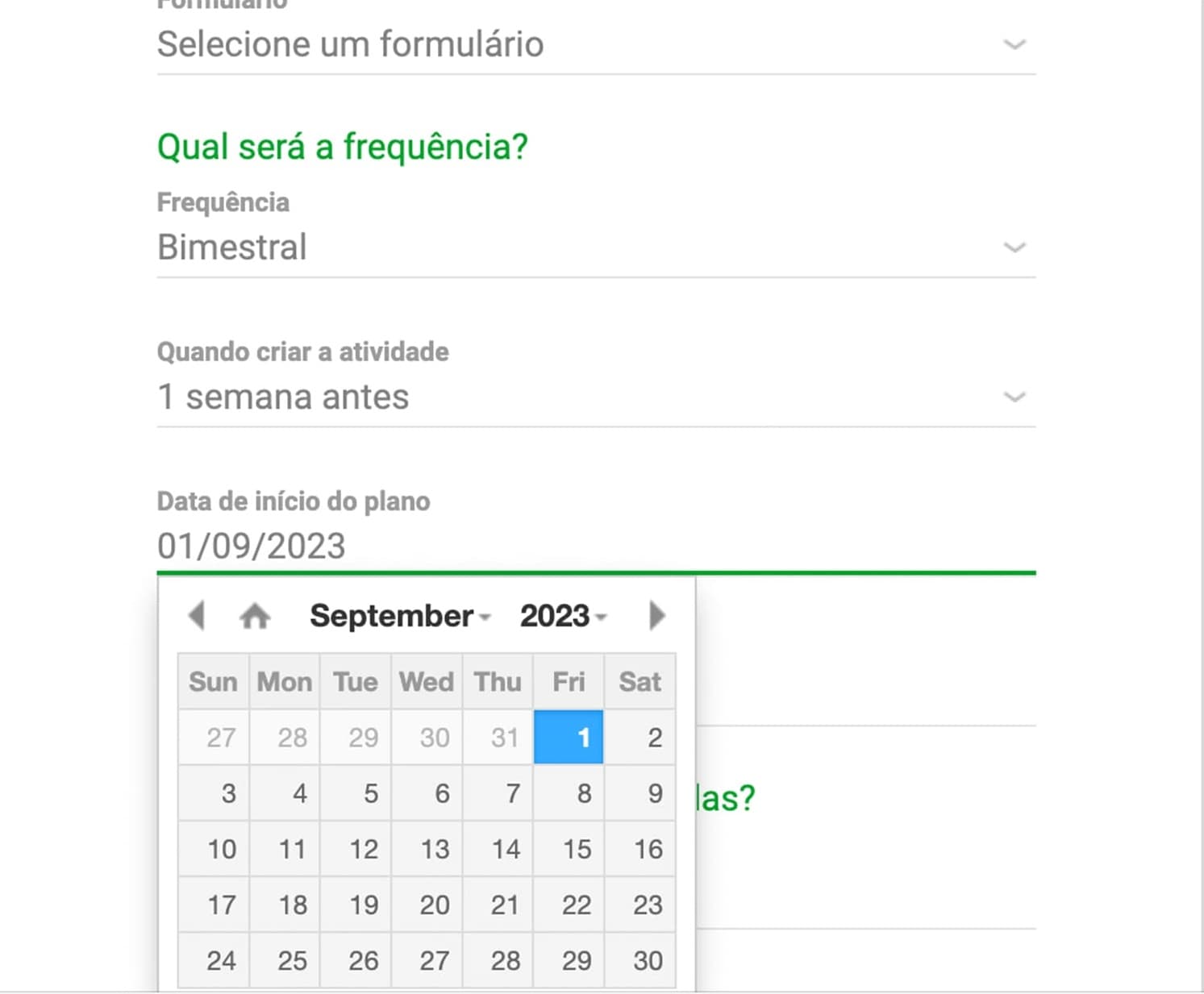 Exemplo de como funciona a criação de planos de manutenção automáticos e digitais no Produttivo