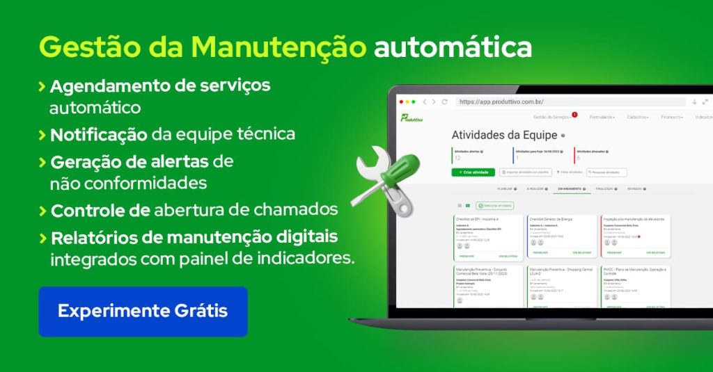 Gestão da manutenção automática com o software do Produttivo