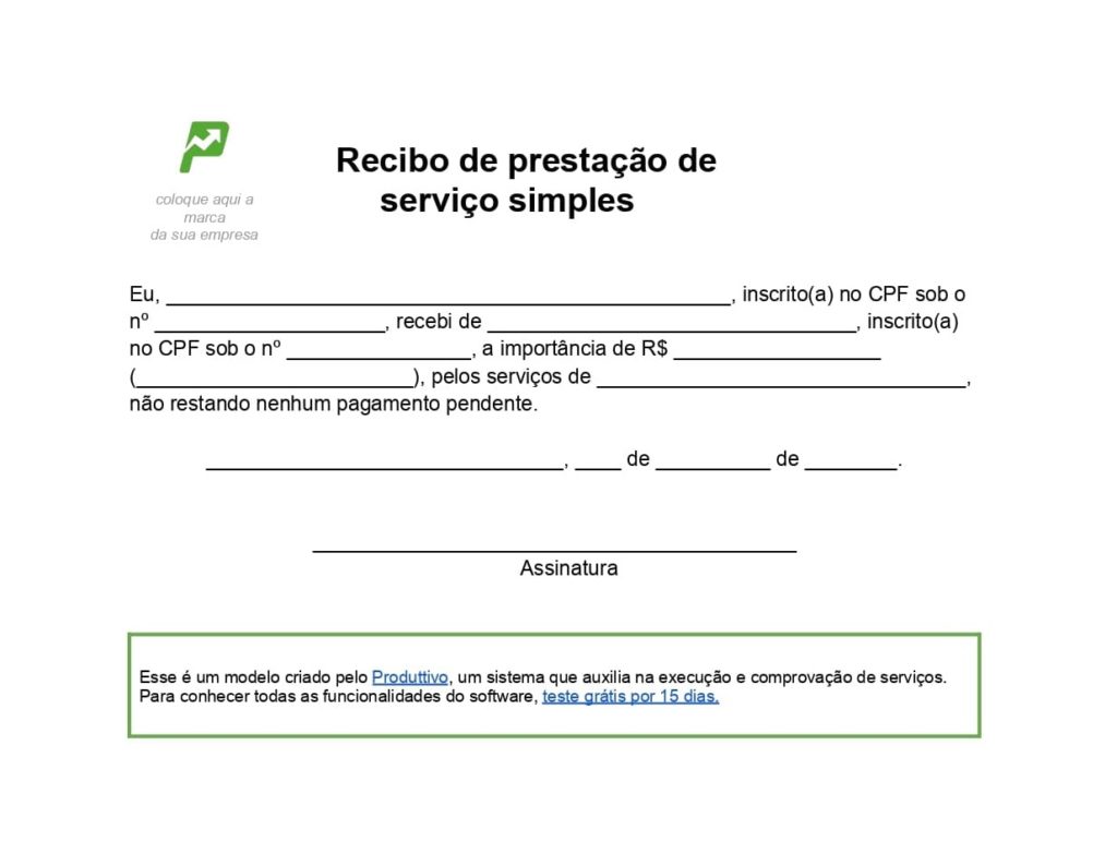 Recibo De Prestação De Serviço Com Fazer 7 Modelos 0803