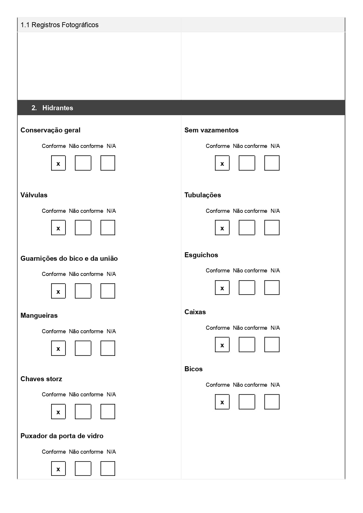 Modelo de checklist de sistemas contra incêndio para baixar gratuitamente em Word, página 02