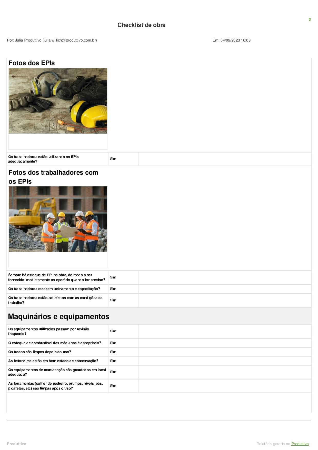 Modelo de Checklist de obra digital para usar no sistema do Produttivo, página 04