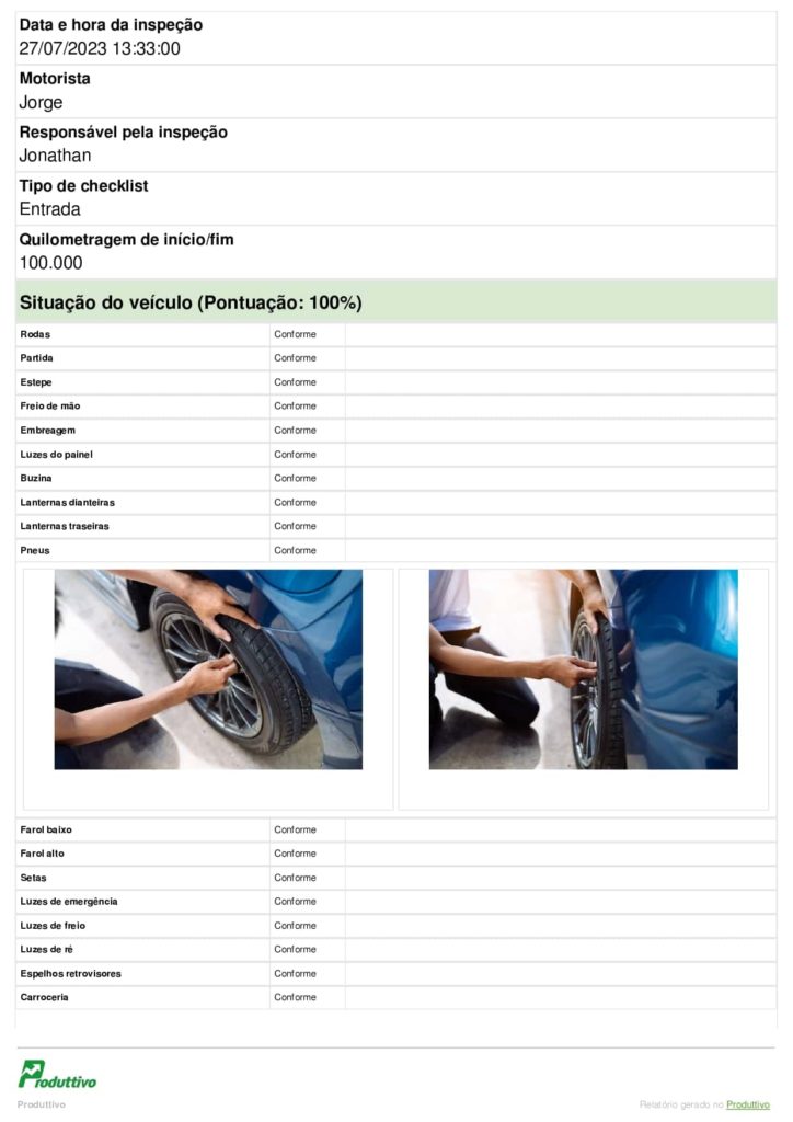 Check list de entrada e saída de veículos digital para usar no sistema do Produttivo, página 02