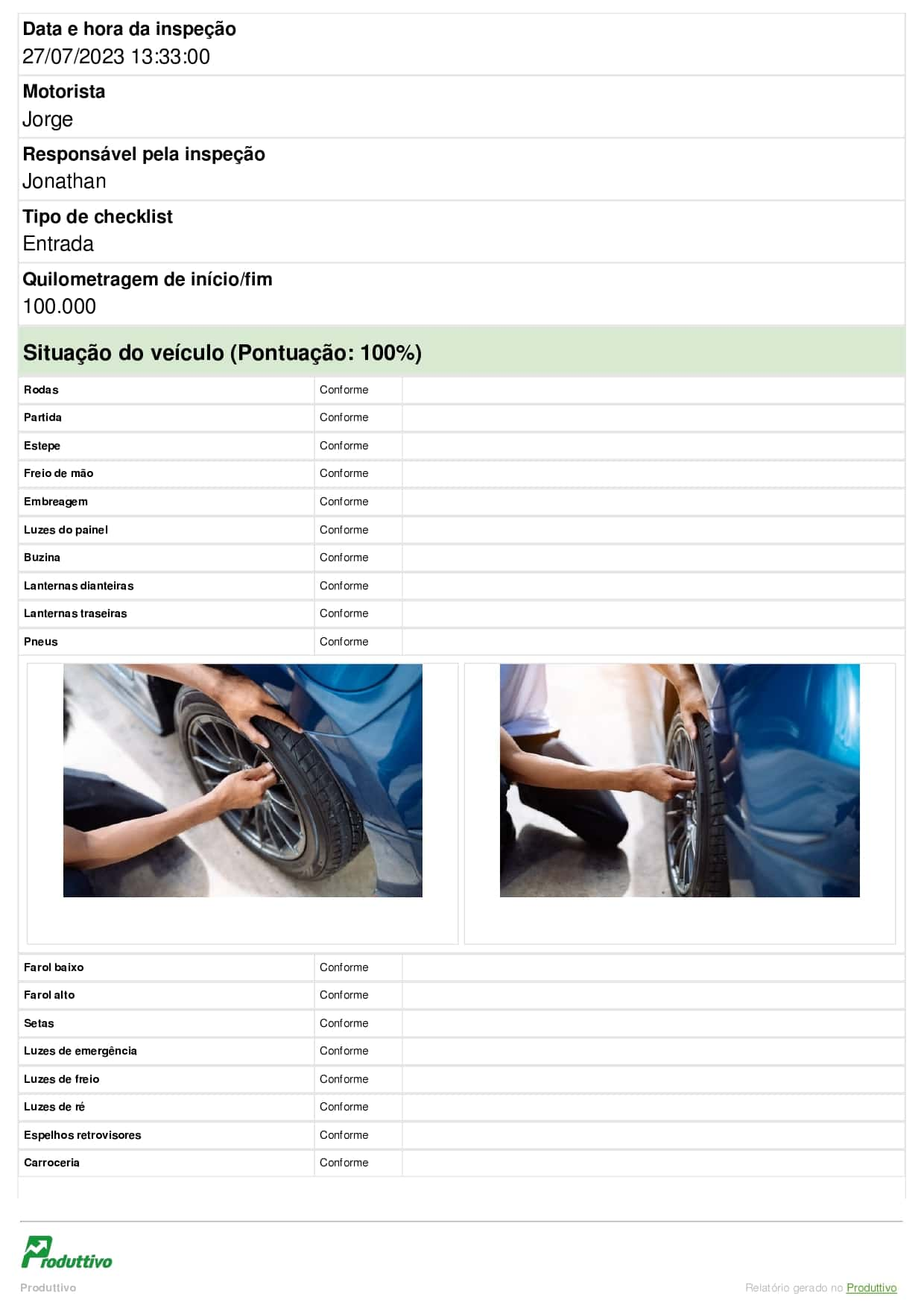 Check list de entrada e saída de veículos digital para usar no sistema do Produttivo, página 02