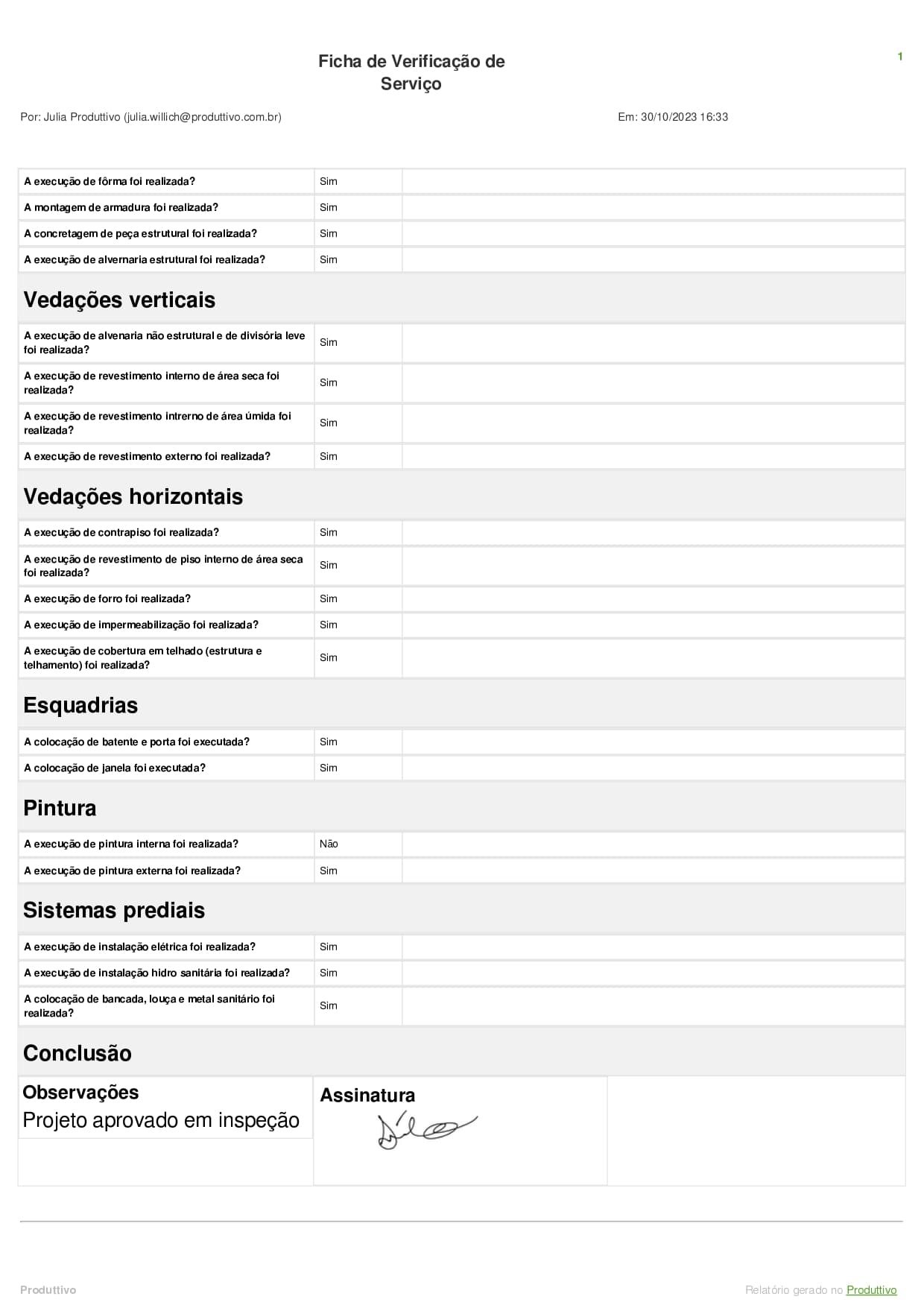 Modelo de ficha de verificação de serviço digital pronta para usar no sistema do Produttivo, página 02