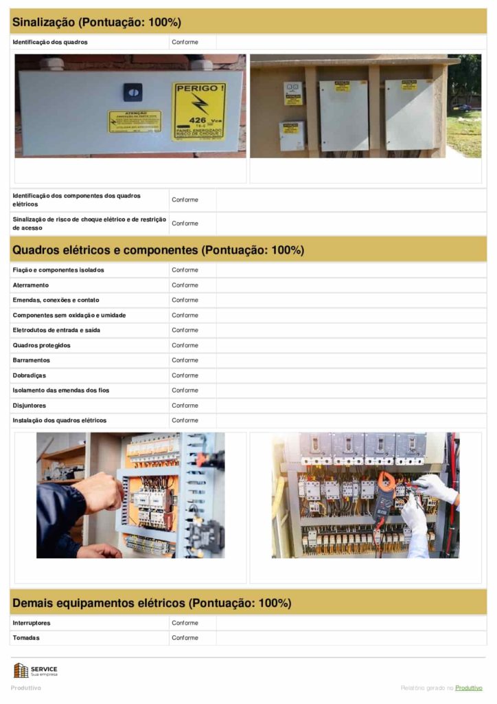 Modelo de check list manutenção preventiva elétrica digital para usar no sistema do Produttivo, página 02