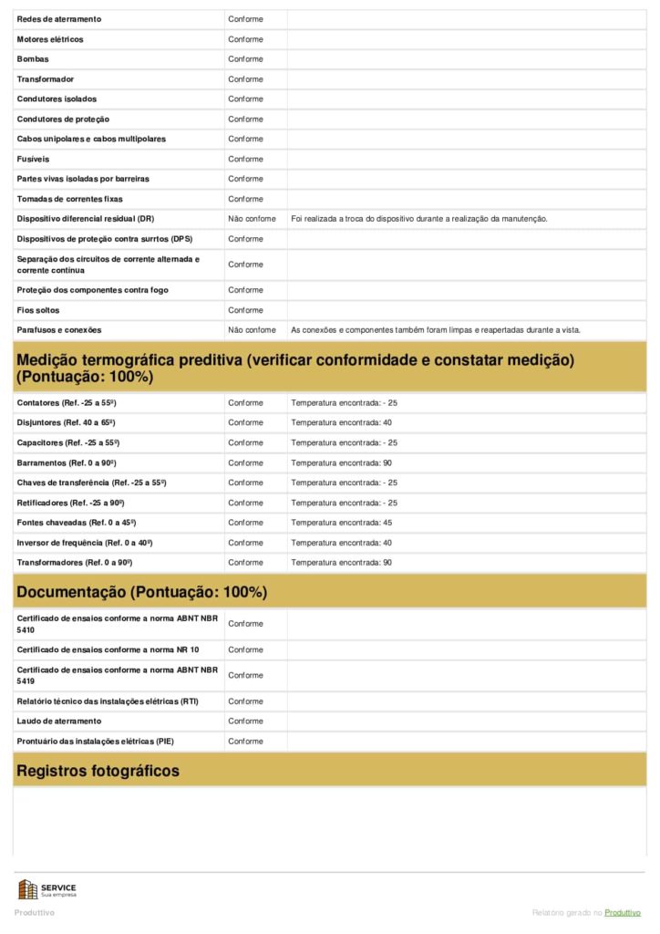 Modelo de check list manutenção preventiva elétrica digital para usar no sistema do Produttivo, página 03